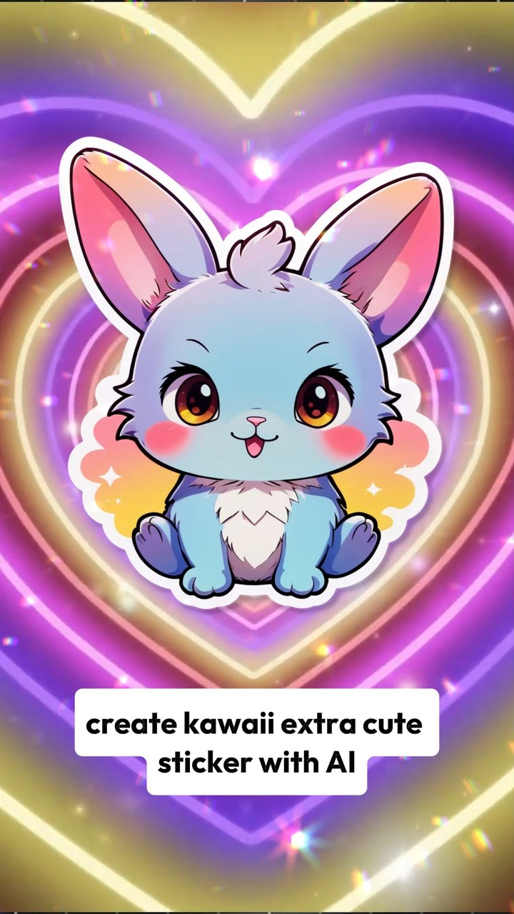 Create a kawaii extra cute sticker
